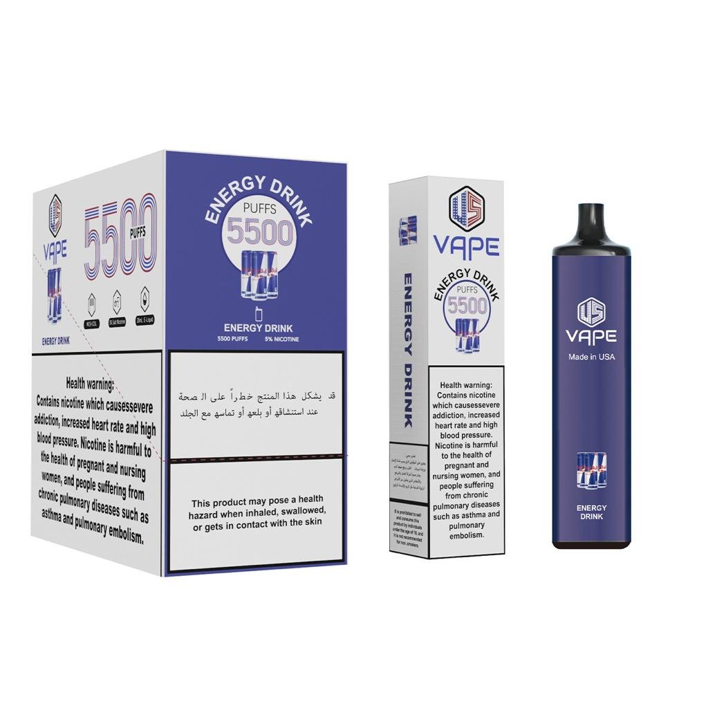 US Vape 5500 Puffs 6 US Vape 5500 Puffs Disposable Energy Drink