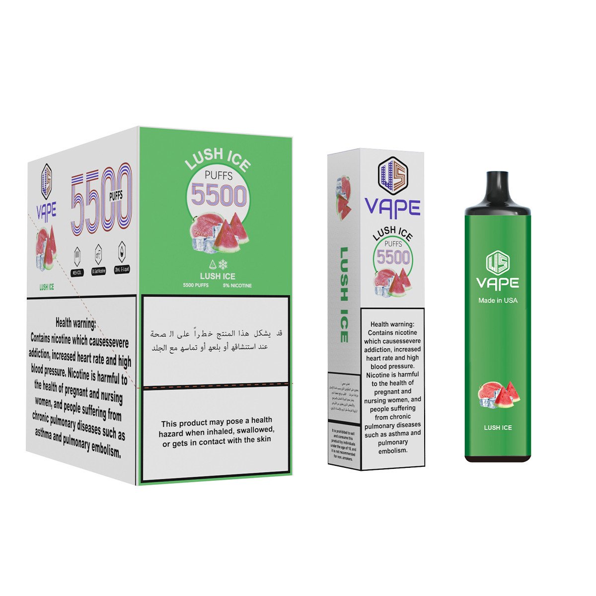 US Vape 5500 Puffs 4 US Vape 5500 Puffs Disposable Lush Ice