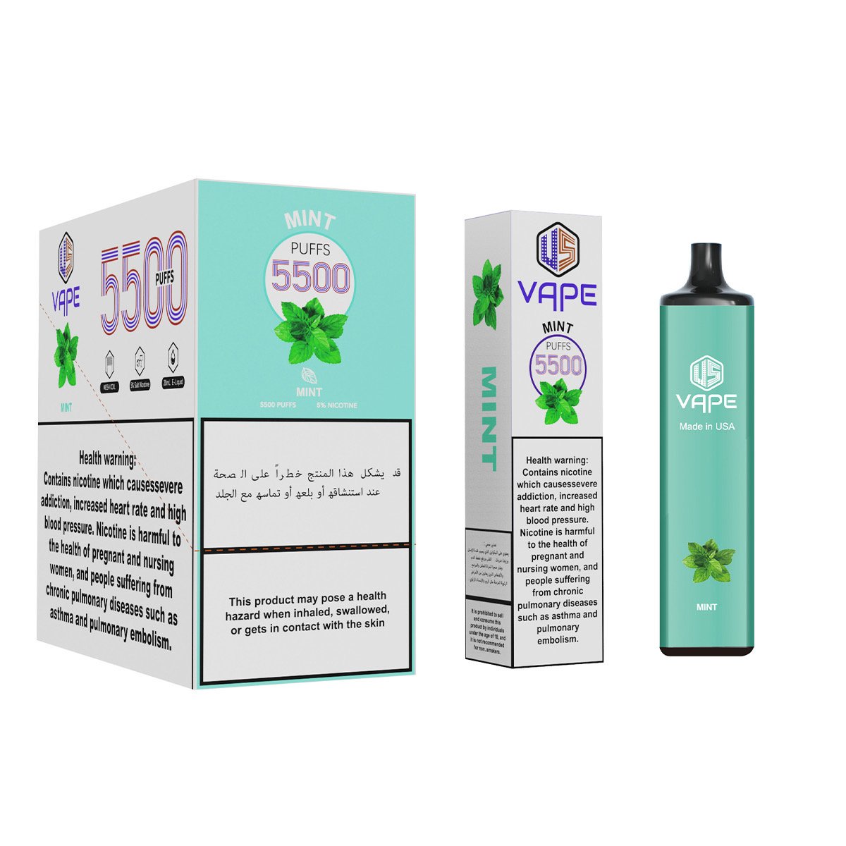 US Vape 5500 Puffs 3 US Vape 5500 Puffs Disposable Mint